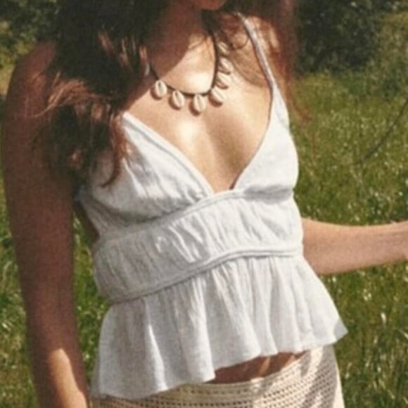 NEW! Zara | Open Back Peplum Crop Top in Black - Picture 10 of 11